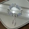 Yaochi Yingyue Set de Cuatro Pulseras de Estilo Antiguo con un Ambiente Fresco y Elegante, con Diseños de Loto y Mariposa, Adecuado para Estudiantes, Regalo de Cumpleaños
