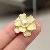 Broche Peônia Esmaltado Estilo Chinês Retro Feminino de Alta Qualidade para Hanfu Cheongsam Acessórios Exquisitos Alfinete Elegante
