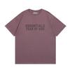Camiseta holgada de manga corta con cuello redondo y estampado flocado para hombre y mujer de la marca de moda FOG Temporada 8 ESSENTIALS