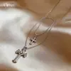 Collar con Colgante de Cruz de Circonita Super Brillante Estilo Europeo y Americano, Cadena para Clavícula de Nicho de Lujo Ligero, Joyería Minimalista Exquisita para Mujeres
