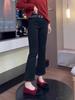 Jeans Crop Elásticos Vintage de Talla Grande para Mujer Primavera/Verano 2026, Pantalones Acampanados Versátiles de Cintura Alta Adelgazantes Bootcut para Mujeres Curvilíneas