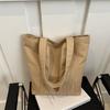 Bolsa de Pano de Nylon Feminina Nova Estilo Coreano Bordada com Letra Bolsa de Mão Estudante Aula Ombro Moda Trabalho Sacola Tote