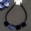X404'' Estilo Retro Europeo y Americano Terciopelo Redondo Cuadrado Patrón Geométrico Contrastante Collar Corto Cadena para Suéter