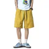Pantalones Cortos Funcionales con Cordón y Múltiples Bolsillos, Diseño Cargo, Cintura Elástica, Estilo Urbano de Moda, Pantalones Casuales de Cinco Puntos para Hombre
