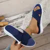 Sandalias Casuales para Mujer 2025 Nuevo Estilo Tacón de Cuña Tira Única Playa Uso al Aire Libre Talla Grande Sandalias Europeas de Tira Cruzada para Mujer