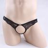 Ropa Interior Sexy Yezi Mei, Tangas Transparentes de Encaje Ultra Delgados para Hombre con Aberturas, Tanga Sexy de Cintura Baja T-Back