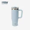 TYESO/2026 Nueva Taza Cerámica de Acero Inoxidable con Popote Plegable para Beber Directamente, Taza de Hielo Portátil de Doble Capa de Doble Uso