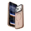 Funda Magnética para Teléfono Apple 17Promax Compatible con Amazon Iphone16 Bloqueo de Color Piel Sintética Cubierta Protectora Clásica