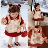Vestido Hanfu Cheongsam Tang Suit Acolchado de Algodón para Niñas Ningli, Nuevo Vestido de Princesa Estilo Chino para Niños Otoño e Invierno