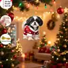 Llavero Colgante Plano de Acrílico Navideño Transfronterizo Papá Noel Muñeco de Nieve Caja de Regalo Llavero de Regalo Festivo Pequeño