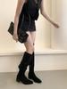 Botas Largas de Tacón Grueso con Punta Aguda Color Caqui para Mujer, Botas Altas hasta la Rodilla, Botas de Caña Alta, Botas de Monta para Mujer