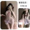 Guanyun Sexy Tirantes Transparentes Asimétrico Encaje Recortado Sexy Ropa Interior Malla Tentación de Niña Camisón para Mujer