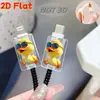 Protector de cable de datos con un lindo diseño de pato de dibujos animados, previene la rotura, para cables de datos de teléfono Tipo-C