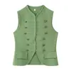 Atacado de Fabricantes de Roupas Femininas Transfronteiriças Moda Casual Solta Sem Mangas Gola Redonda Tricô Colete Novo Primavera 2026