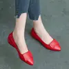 Sapatos baixos femininos 2026 outono novo estilo corte baixo salto grosso bico fino sapatos femininos couro macio sola macia sapatos de couro versáteis sapatos de trabalho