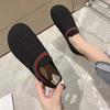 Zapatos de Fideos Tejidos a Mano de Primavera y Otoño del Viejo Pekín Casual Combinan con Todo Zapatos de Frijol Cómodos Antideslizantes Slip-on para Mamá