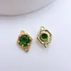 Cobre Chapado en Oro Zirconia de Alta Retención de Color Colgante Doble Hexagonal Materiales para Pulsera de Cuentas Hecha a Mano DIY Collar