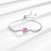 Transmisión en Vivo Venta Caliente Francés Extraíble Dos Quilates Redondo Circonita Imitación Moissanita Pulsera Personalidad de Mujer Pulseras Versátiles