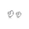 Pendientes Nalan S925 con hebilla Tremella para mujer, estilo coreano, de verano, pequeños, geométricos, redondos, huecos, con diamantes, G6886