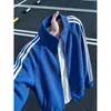 AzulKlein Padrão Escama de Dragão Masculino Outono Roupa Esportiva Estilo Americano Moletom com Zíper Cardigan Jaqueta Pesada Gola Alta