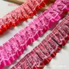 6cm Ribete de Encaje Satinado Accesorios para el Cabello Abanico Cinta Decoración Materiales Hechos a Mano DIY