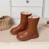 Botas de media caña estilo coreano para niña 2026 Otoño/Invierno Botas Martin retro para niños Botas individuales para niños mayores Confortables Talladas