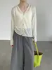 Cardigan Feminino Taochuan Estilo Preguiçoso Gola V Tencel Linho 26 Primavera/Verão Leve Manga Longa Proteção Solar Top Yl538