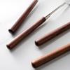Internet Celebrado Nogal Acero Inoxidable 304 Juego de Utensilios de Cocina Cuchara Japonesa Mini para Freír Cuchara Pequeña para Sopa Mango de Madera Cuchillo para Pastel Pala
