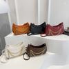 Bolsa Transversal de Ombro Único com Textura Ins Feminina, Padrão Crocodilo, Corrente Simples, Tendência 2025