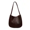 Bolso de Mano Sobre Estilo Moda Europea Americana Gran Capacidad Textura Tejida Bolso de Mano Simple Versátil Madre-Hijo Bajo el Brazo Bolso de Hombro Único Mujeres