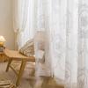 Entrada francesa luxo redondo espelho renda gaze cortina fungo renda branco sonho cortina quarto janela baía varanda luz transmissão janela tela