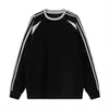 Sudadera unisex de cuello redondo extragrande estilo Hong Kong, moda americana, nueva colección primavera y otoño 2026, chaqueta gruesa de bloques de color, top de marca de moda