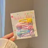Pinzas para el pelo de niños de colores dulces, estilo japonés y coreano, con flores de dibujos animados de colores, pinzas para flequillo lateral para niñas y pasadores para bebés, accesorios para el pelo