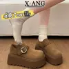 Versión de Piel de Vaca de Zapatos Birkenstock con Suelas Gruesas y Tacones que Aumentan la Altura para Mujeres Bajitas, Nuevos Mocasines Casuales para Primavera/Verano 2026