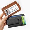 Venta Caliente Transfronteriza Patrón Caballo Loco Textura de Cuero Genuino Cartera Multifuncional Lista para Usar Porta Tarjetas Pinza para Billetes Porta Tarjetas con Hebilla Magnética Porta Tarjetas