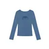Camiseta de Manga Larga con Cuello en V y Cordones Estilo Puro Deseo Otoño 2026 para Mujer Adelgazante Versátil Se Puede Usar por Delante y por Detrás Top Básico