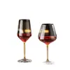 Juego de regalo de copas de vino tinto con dos copas de cristal de fondo de diamante, apto para regalar, uso doméstico, copas de vino estilo europeo