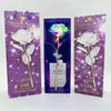 Set de Regalo Caja con Flor Rosa de Lámina de Oro Imitación 24K 520 Evento del Día de San Valentín Flor de Regalo Pequeña Romántica
