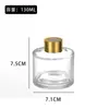 Botella de Aromaterapia sin Fuego Transfronteriza 100ml Botella de Vidrio Espesado Cilíndrico para Aromaterapia Botella Volátil Difusora de Aceite Esencial con Flores Secas y Ratán