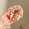 Scrunchie perezoso estilo francés para mujer, accesorio para el cabello de encaje blanco, liga para el cabello extragrande estilo coreano con un toque de alta gama