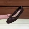 Primer Encuentro Jifa Frances Escote Bajo Suela Suave Para Viajar Versátil Estilo Coreano Mary Janes Temperamento Lazo Estilo Hada Zapatos Planos de Ballet