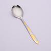 Cuchara tenedor cuchara de acero inoxidable al por mayor de fábrica vajilla doméstica patrón mango cuchara para mezclar juego de cucharas para plato principal de comida occidental
