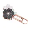 Clipes de Papel Marcadores de Página de Metal Estilo Coreano Clipes Fofos com Decoração de Flor de Cerejeira, Design Feminino, Criativo para Estudantes