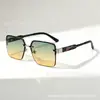 Nuevas gafas de sol de diseño geométrico europeo y americano transfronterizo, con bloques de color, montura media, líneas triangulares contrastantes y protección solar