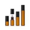 Botella Marrón con Rodillo 2ml 3ml 5ml 10ml Botella de Vidrio para Aceites Esenciales Botella con Rodillo para Perfume Botella para Crema de Ojos
