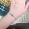 Pulsera de Jade Azul de Material Peligroso Natural Estilo de Lujo Ligero Versátil Incrustación Seiko para Mujer Envío Gratis Directo de Fábrica
