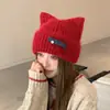 Bonito gorro de orejera versátil para mujer, cálido y sencillo, gorro pequeño a prueba de frío, hace que la cara se vea más pequeña, adecuado para otoño e invierno