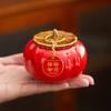 Ruyi de Caqui Pote de Chá de Caqui Pote Pequeno de Caqui Cerâmico Pote de Doces de Casamento Chinês Caixa de Doces de Casamento Lembrança