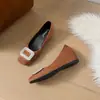1581 Huide Yixinda Zapatos Planos sin Cordones para Mujer, Punta Redonda, Hebilla con Pedrería, Terciopelo Suave, Para Primavera y Otoño, Suela Suave, Cómodos