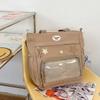 Linda Bolsa Japonesa de Estrella Transparente de Gran Capacidad para Estudiante, Bolsa Cruzada para Niña, Versátil de Un Solo Hombro, Dulce, de Alto Valor Facial